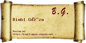 Biebl Géza névjegykártya