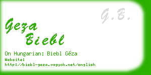 geza biebl business card